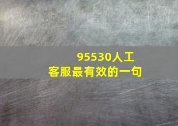 95530人工客服最有效的一句