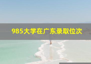 985大学在广东录取位次