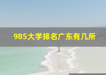 985大学排名广东有几所