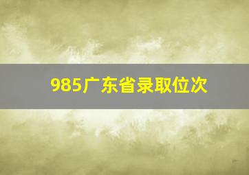 985广东省录取位次