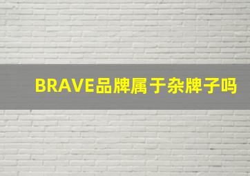 BRAVE品牌属于杂牌子吗