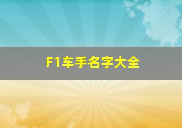 F1车手名字大全