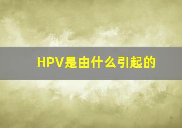 HPV是由什么引起的