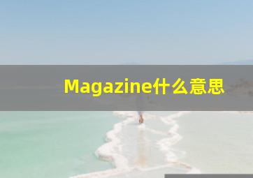 Magazine什么意思