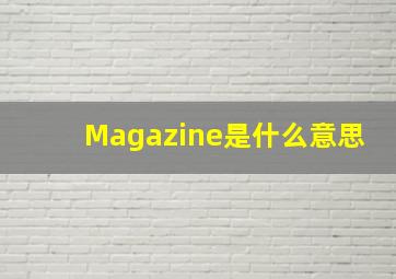 Magazine是什么意思