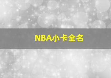 NBA小卡全名