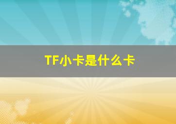 TF小卡是什么卡