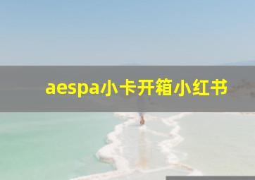 aespa小卡开箱小红书