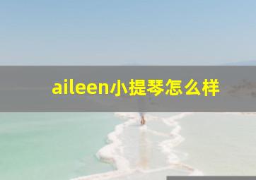 aileen小提琴怎么样