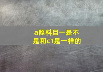 a照科目一是不是和c1是一样的