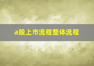 a股上市流程整体流程