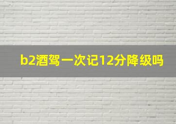 b2酒驾一次记12分降级吗