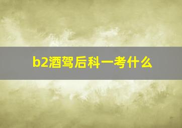 b2酒驾后科一考什么