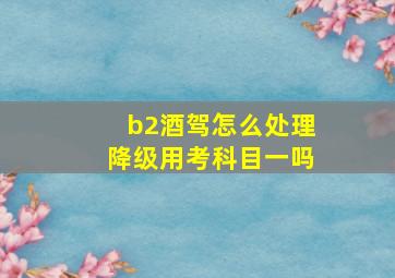 b2酒驾怎么处理降级用考科目一吗