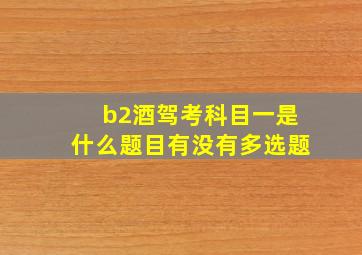 b2酒驾考科目一是什么题目有没有多选题