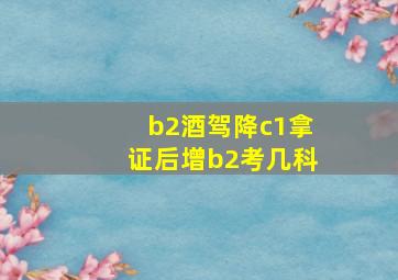 b2酒驾降c1拿证后增b2考几科