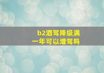 b2酒驾降级满一年可以增驾吗