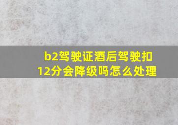 b2驾驶证酒后驾驶扣12分会降级吗怎么处理