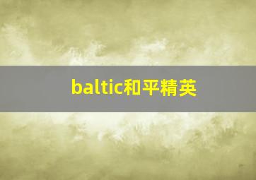 baltic和平精英