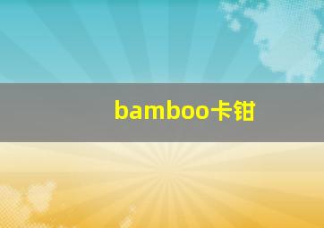 bamboo卡钳