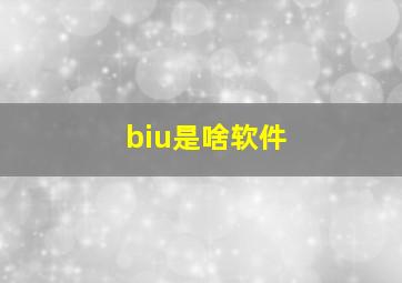 biu是啥软件