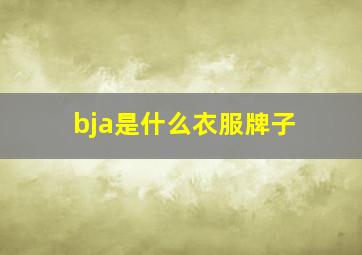 bja是什么衣服牌子