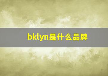 bklyn是什么品牌