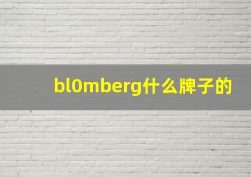 bl0mberg什么牌子的