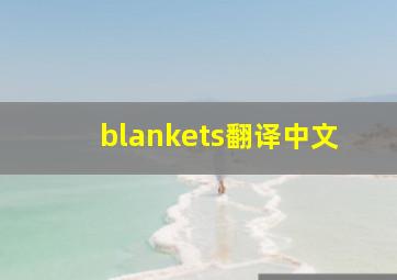 blankets翻译中文