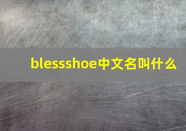 blessshoe中文名叫什么