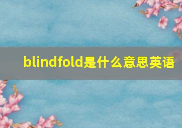 blindfold是什么意思英语