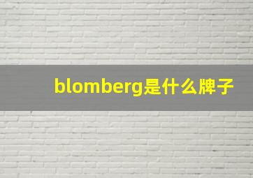 blomberg是什么牌子