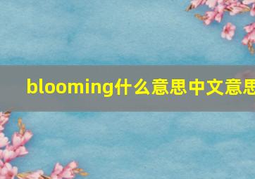 blooming什么意思中文意思