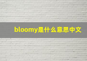 bloomy是什么意思中文