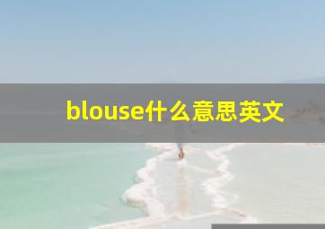 blouse什么意思英文