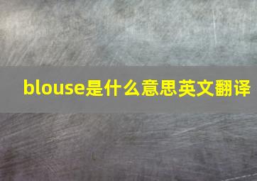 blouse是什么意思英文翻译