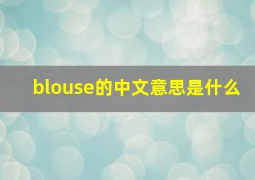 blouse的中文意思是什么