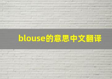 blouse的意思中文翻译