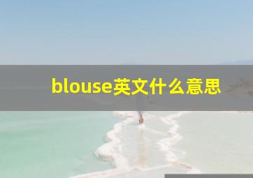 blouse英文什么意思