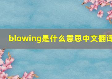 blowing是什么意思中文翻译