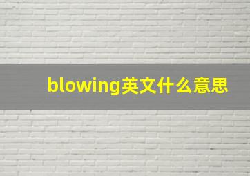 blowing英文什么意思