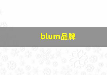 blum品牌