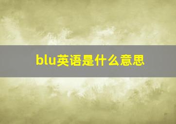 blu英语是什么意思