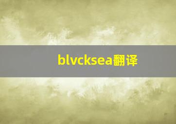 blvcksea翻译