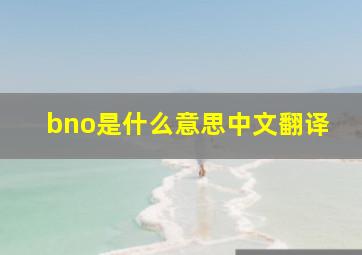 bno是什么意思中文翻译