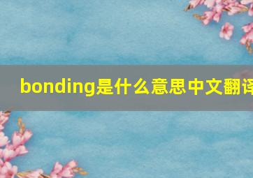 bonding是什么意思中文翻译