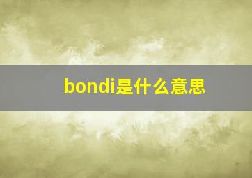 bondi是什么意思