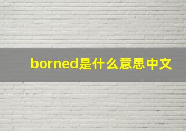 borned是什么意思中文