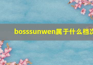 bosssunwen属于什么档次