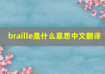 braille是什么意思中文翻译